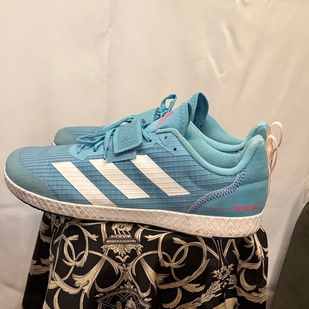 Adidas Blue weight lifting shoes with White Accents - Picture 6 of 9